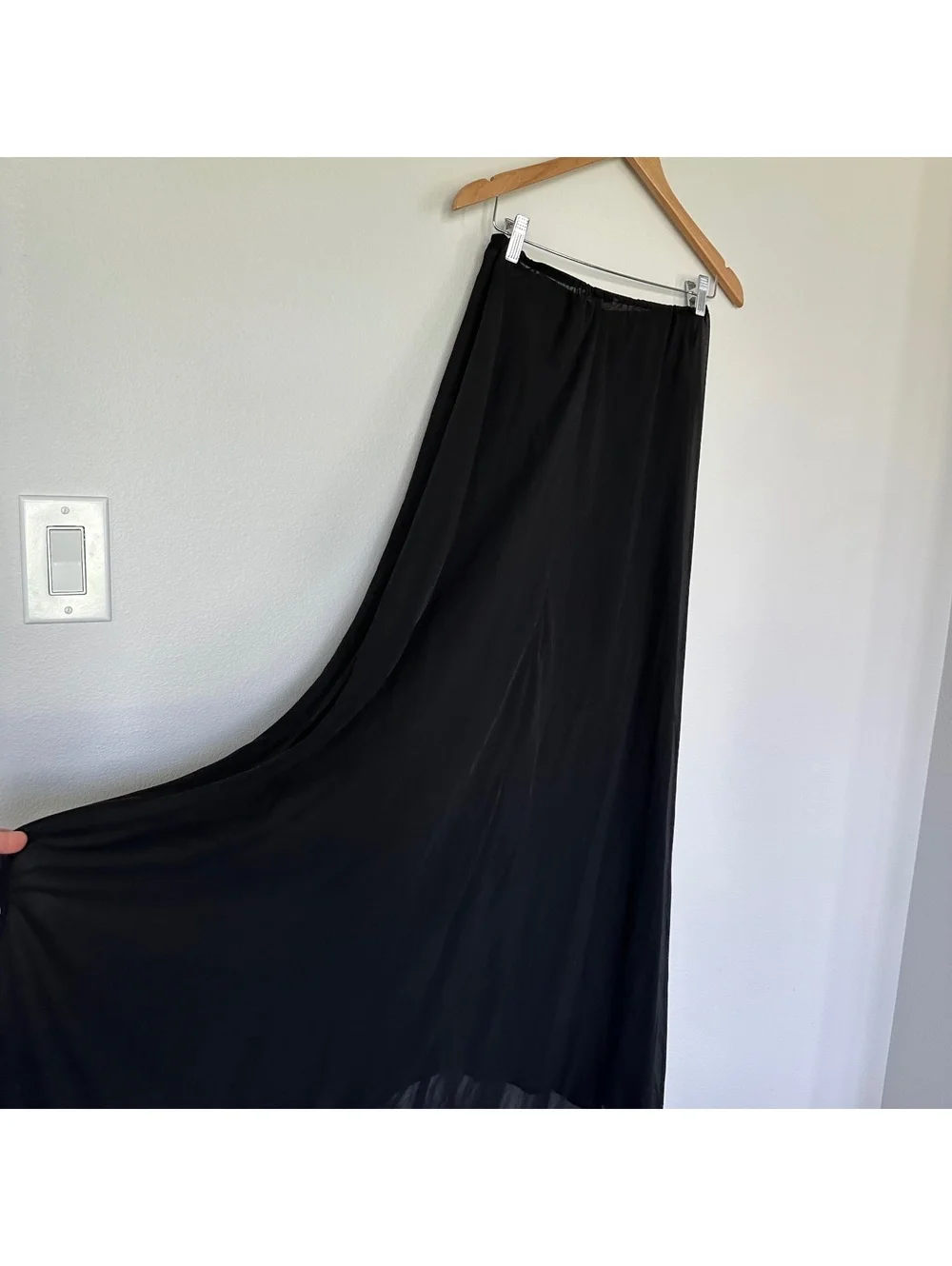 Victoria's Secret Black Strapless Maxi Hi Low Sheer Cover up Dress Size Small